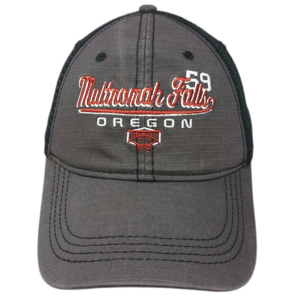 Mountain Trucker Hat Gray Red One Size Multnomah Falls Oregon Mesh Snapback